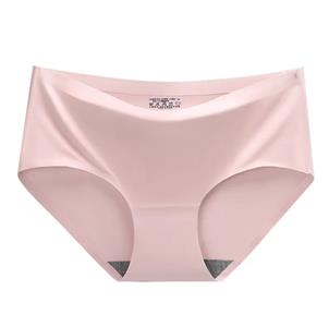 Women Seamless Mid Waist Underwear Cheekies KnickersStretch Comfort Underpants Ice Silk Traceless Briefs Undies Panties