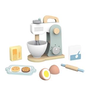 Children's Simulation Mixer Blender Machine Baking Wooden Kitchen Food Toys Kids Pretend Play Set
