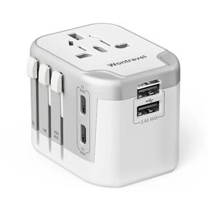 Wontravel Dual USB International Wall Charger Ac Plug Multifunctional Travel AdaptorTravel Adapter All in One Charger